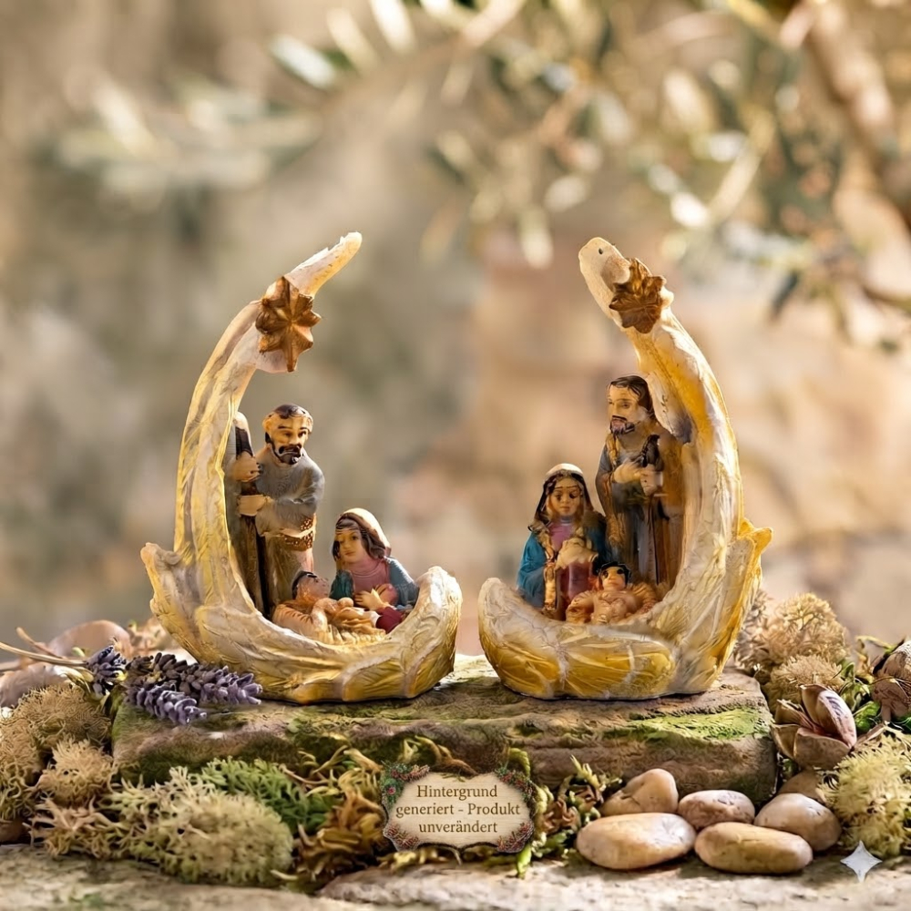 Krippenfiguren Heilige Familie im Flügel klein, 2er Set, ca. 4,5 cm, K 064-5